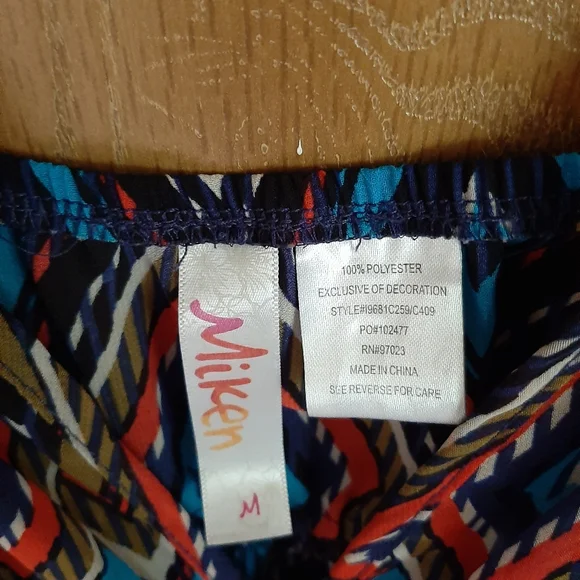 Miken Sheer Print blue Maxi Dress size medium - Picture 3 of 4